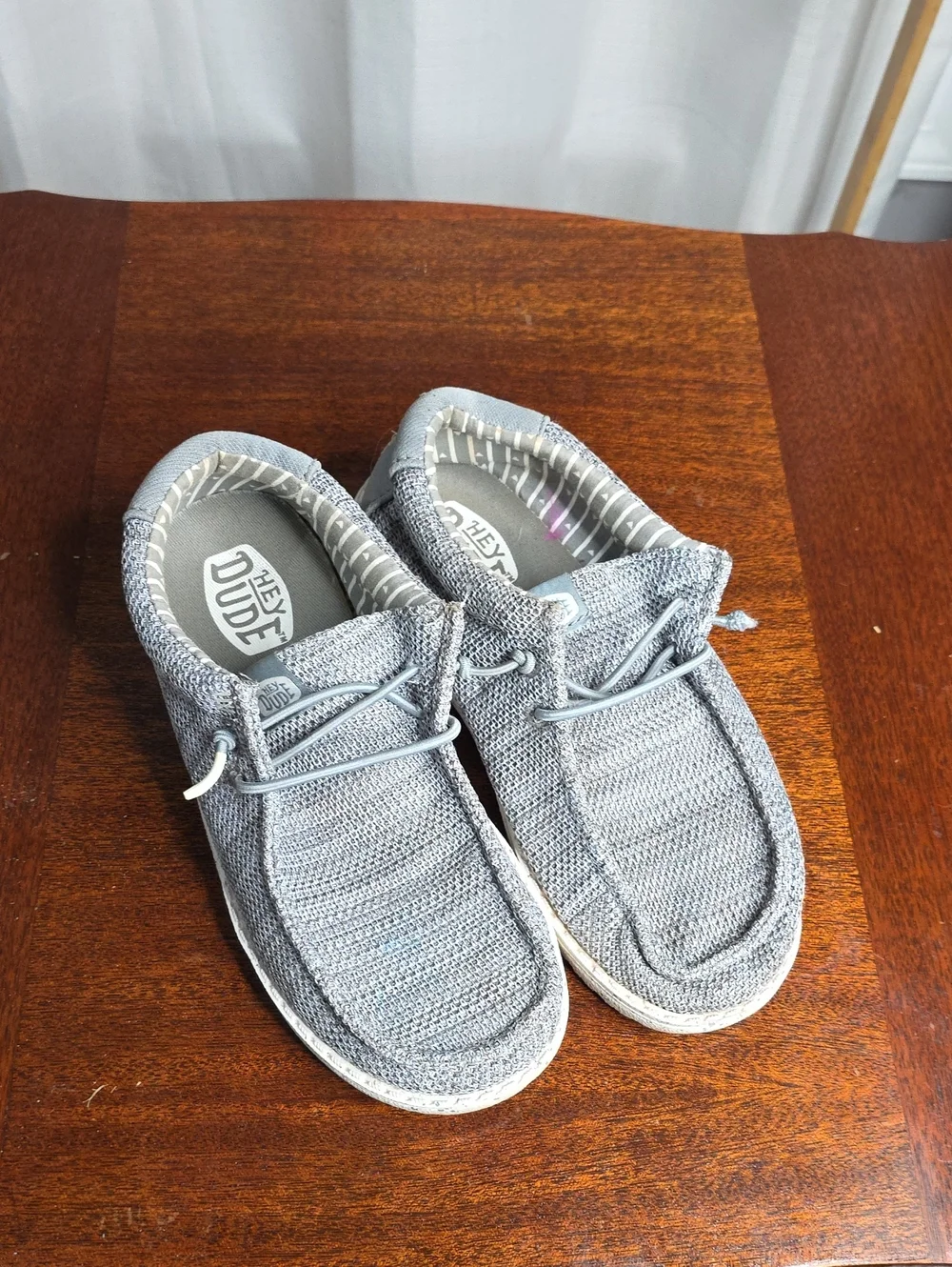 Hey Dude Kids Grey Knit Slip-On Loafers